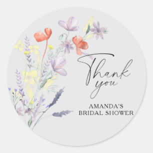 Sticker Rond Élégant shower de mariage bohème floral