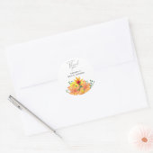 Sticker Rond Élégant shower de mariage floral (Enveloppe)