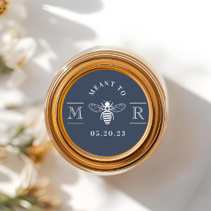 Sticker Rond Élégant signifiant Mariage d'abeilles Favoriser Ma