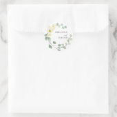 Sticker Rond Elégant Simple Aquarelle Mariage | (Sac)