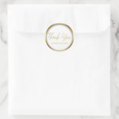 Sticker Rond Élégant Simple Glam Favor Chic Or et Blanc (Sac)