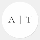 Sticker Rond Élégant simple Mariage monogramme minimal (Devant)