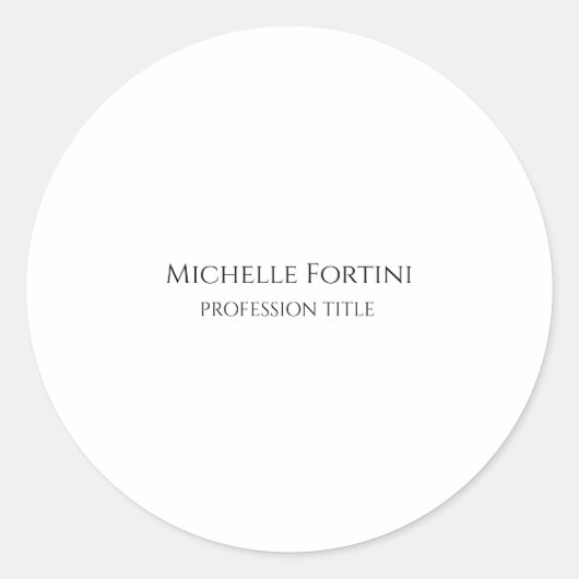 Sticker Rond Élégant simple minimaliste (Devant)
