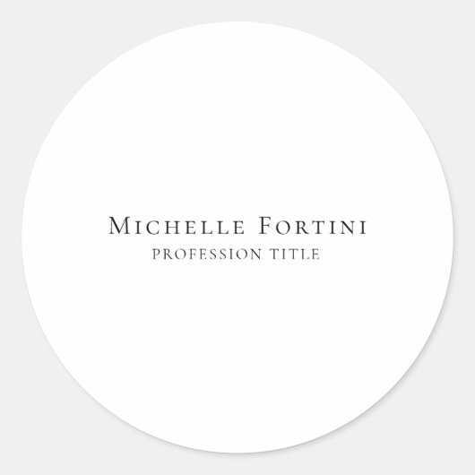 Sticker Rond Élégant Simple Minimaliste (Devant)