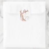 Sticker Rond Élégant Simple Moderne Joli Renne Noël (Sac)