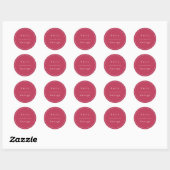 Sticker Rond Élégant Simple Viva Magenta Moderne Mariage tendan (Feuille)