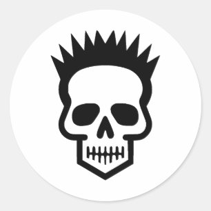 Sticker Rond Elégant Skuls Art dans un style minimaliste