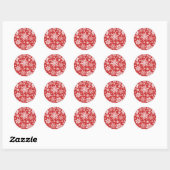 Sticker Rond Elegant Snowflake (Cranberry) (Feuille)