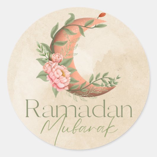 Sticker Rond Élégant Sticker-Cadeau Ramadan Ramadan Ramadan (Devant)