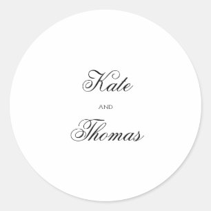 Sticker Rond Élégant Style Minimaliste Chic Simple Classe 