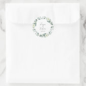 Sticker Rond Elégant Succulent Eucalyptus Mariage de verdure (Sac)