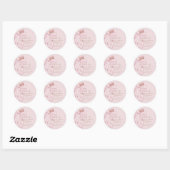 Sticker Rond Elegant Sweet 16 Blush Pink Birthday (Feuille)