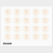 Sticker Rond Elegant Terracotta Modern Classic Wedding (Feuille)