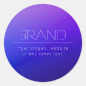 Sticker Rond Élégant texte modifiable et couleur violet moderne (Devant)