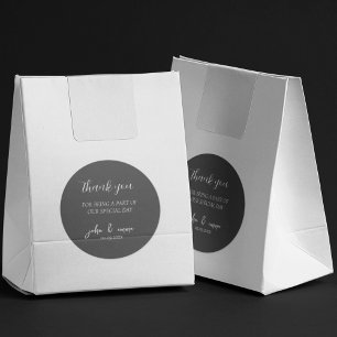 Sticker Rond Elégant thème Mariage noir et blanc