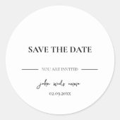 Sticker Rond Elégant thème Mariage noir et blanc (Devant)