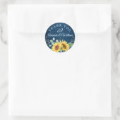Sticker Rond Élégant tournesol Eucalyptus Rustique Mariage en b (Sac)