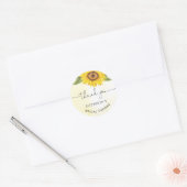 Sticker Rond Elégant tournesol shower de mariage classique rond (Enveloppe)