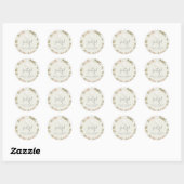 Sticker Rond Elegant Tropical Beach Wedding Favor  (Feuille)
