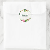 Sticker Rond Elégant Tropics Vert Feuille Floral Aquarelle (Sac)