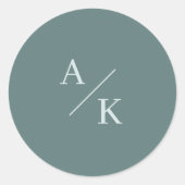 Sticker Rond Elégant Turquoise Floral/Turquoise (Devant)