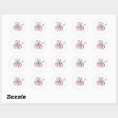 Sticker Rond Elegant Two Hearts Catholic Wedding  (Feuille)