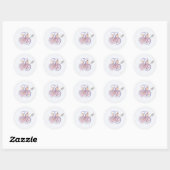 Sticker Rond Elegant Two Hearts Catholic Wedding  (Feuille)