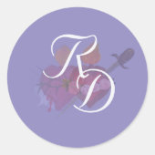 Sticker Rond Elegant Two Hearts Catholic Wedding  (Devant)
