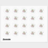 Sticker Rond Elegant Two Hearts Catholic Wedding  (Feuille)