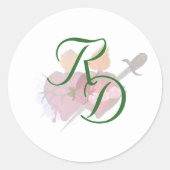 Sticker Rond Elegant Two Hearts Catholic Wedding  (Devant)