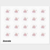 Sticker Rond Elegant Two Hearts Catholic Wedding  (Feuille)