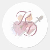 Sticker Rond Elegant Two Hearts Catholic Wedding  (Devant)