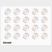 Sticker Rond Élégant Un Merci Doux Favoriser Mariage (Feuille)