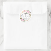 Sticker Rond Élégant Un Merci Doux Favoriser Mariage (Sac)