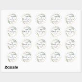 Sticker Rond Élégant Un Merci Doux Favoriser Mariage (Feuille)