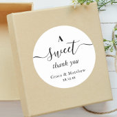 Sticker Rond Élégant Un Merci Doux Favoriser Mariage
