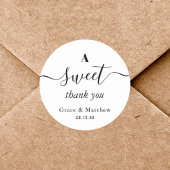 Sticker Rond Élégant Un Merci Doux Favoriser Mariage