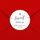 Sticker Rond Élégant Un Merci Doux Favoriser Mariage