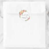 Sticker Rond Élégant Un Merci Doux Mariage Favor Classic Ro (Sac)