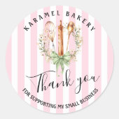Sticker Rond Elegant Utensils Cooking Bakery Thank you (Devant)