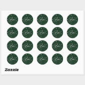 Sticker Rond Elégant Vert+Blanc Étoiles Éparpillées Boo! Hallow (Feuille)