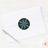 Sticker Rond Elégant vert turquoise boho retro design abstrait (Enveloppe)