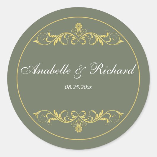 Sticker Rond Élégant victorien (Devant)