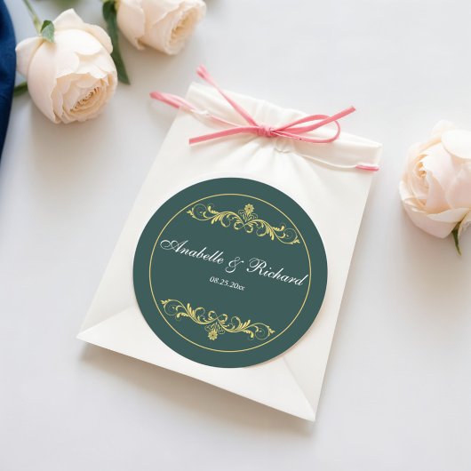 Sticker Rond Élégant victorien