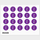 Sticker Rond Élégant violet 70 et la préférence pour l'annivers (Feuille)