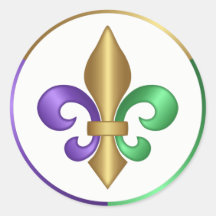 Élégant violet or vert français Fleur de Lis