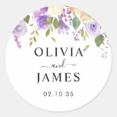 Sticker Rond Elégant violet violet violet violet violet Floral  (Devant)
