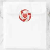 Sticker Rond Elegant volley-ball de Diamond Heart (Sac)