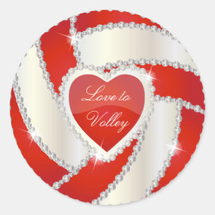 Sticker Rond Elegant volley-ball de Diamond Heart