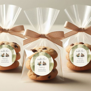 Sticker Rond Elégant Waddle It Be Mallard Duck Gender Reveal